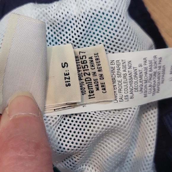 L.L.Bean Green Pull-on Nylon Swim Shorts w/ Netted Interior & Drawstring Waist - Picture 12 of 14